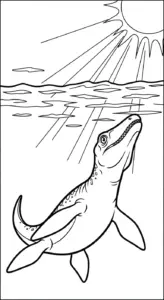 in hình tô màu Tranh Tô Màu Mosasaurus cho bé