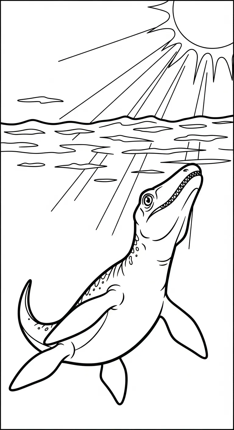 in hình tô màu Tranh Tô Màu Mosasaurus cho bé