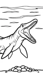 in hình Tranh Tô Màu Mosasaurus cho bé tập tô