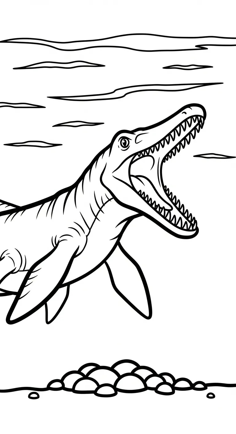 in hình Tranh Tô Màu Mosasaurus cho bé tập tô