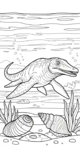 in hình tô màu Tranh Tô Màu Mosasaurus khổ A4