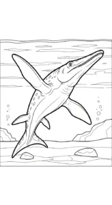 tải hình tô màu Tranh Tô Màu Mosasaurus cho bé 5 tuổi