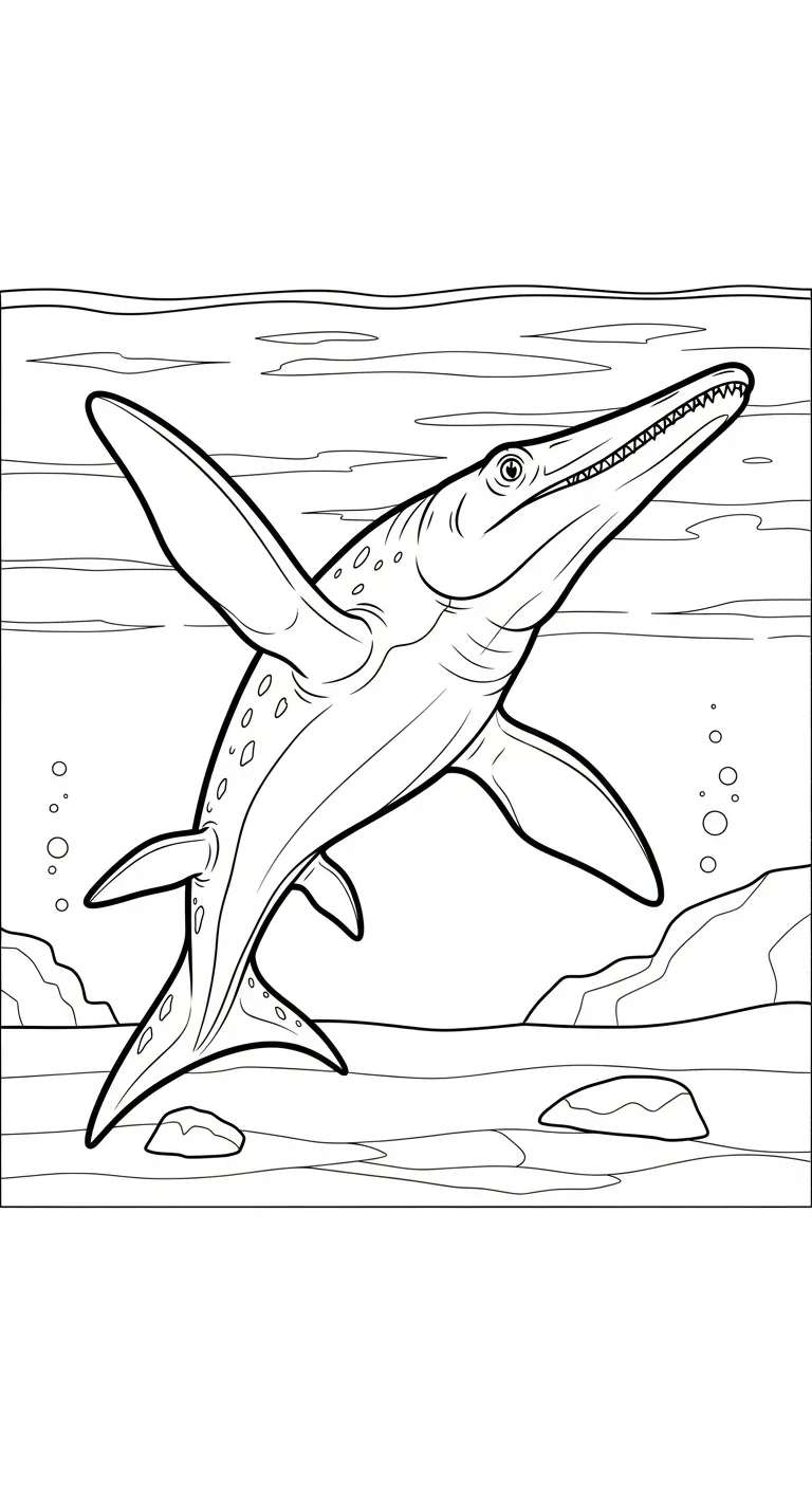 tải hình tô màu Tranh Tô Màu Mosasaurus cho bé 5 tuổi