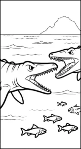 mẫu hình tô màu Tranh Tô Màu Mosasaurus cho bé
