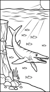 in tranh tô màu Tranh Tô Màu Mosasaurus