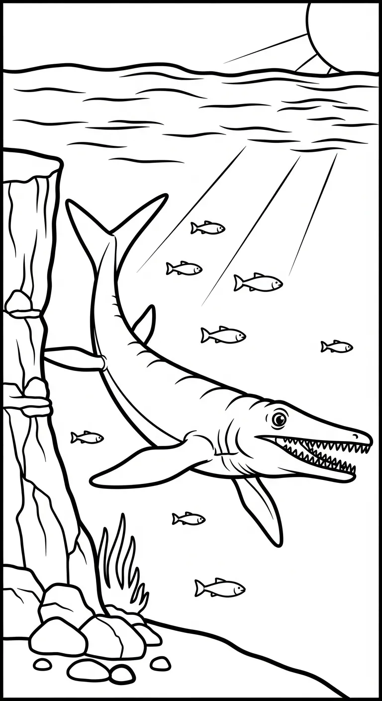 in tranh tô màu Tranh Tô Màu Mosasaurus