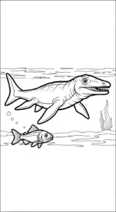 file pdf hình tô màu Tranh Tô Màu Mosasaurus cho bé