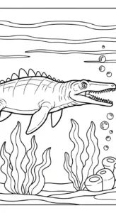 hình tô màu Tranh Tô Màu Mosasaurus cho trẻ em
