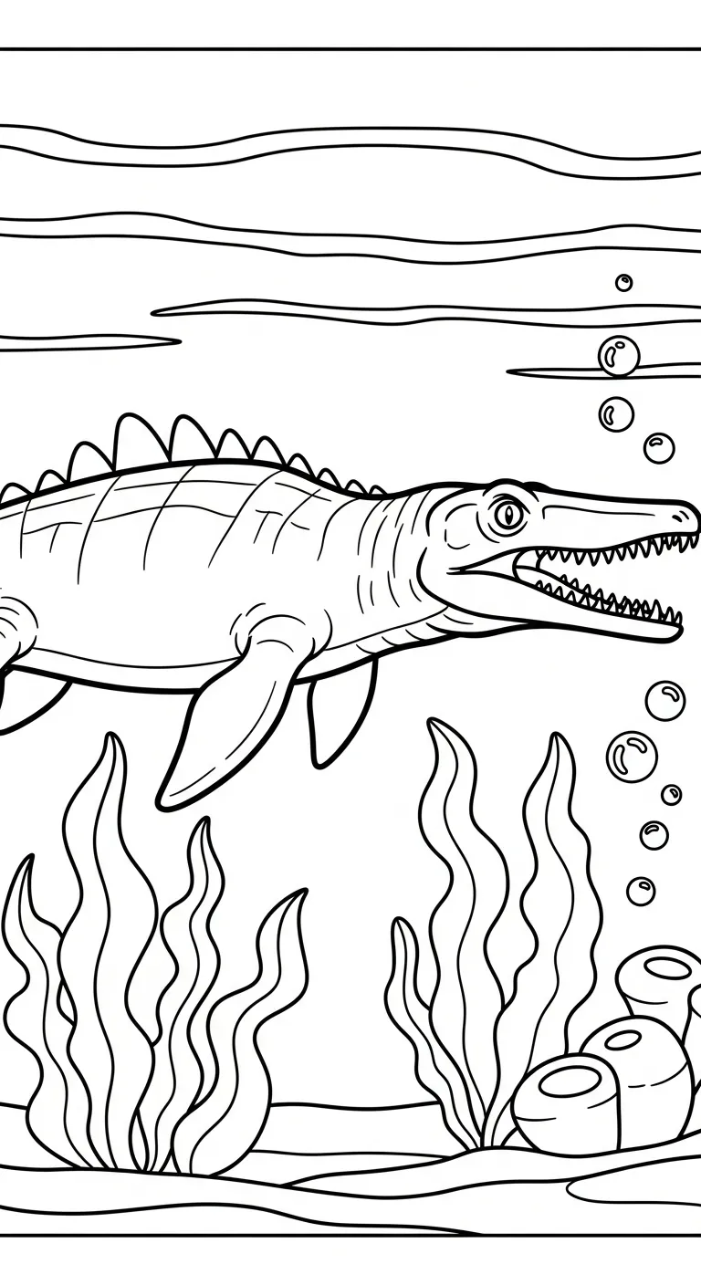 hình tô màu Tranh Tô Màu Mosasaurus cho trẻ em