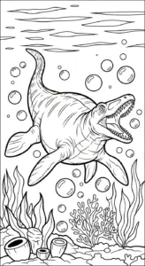 tải tranh tô màu Tranh Tô Màu Mosasaurus cho bé 4 tuổi