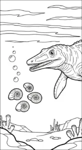 tranh tô màu Tranh Tô Màu Mosasaurus cho bé