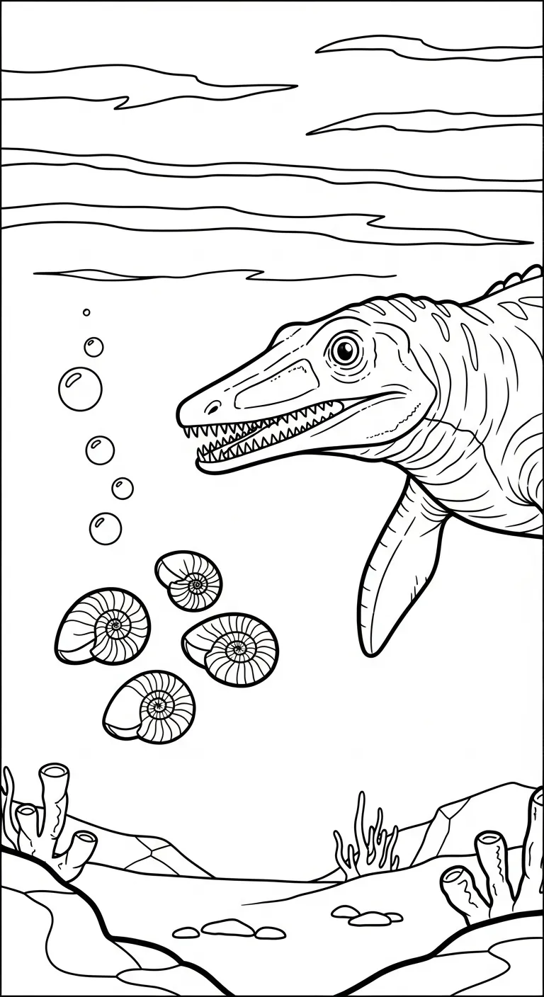 tranh tô màu Tranh Tô Màu Mosasaurus cho bé