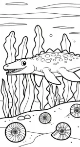 tải hình tô màu Tranh Tô Màu Mosasaurus cho bé 4 tuổi