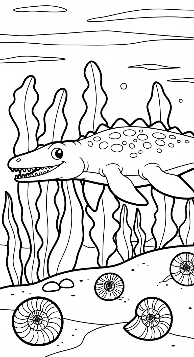 tải hình tô màu Tranh Tô Màu Mosasaurus cho bé 4 tuổi