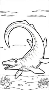 in tranh tô màu Tranh Tô Màu Mosasaurus cho bé 5 tuổi