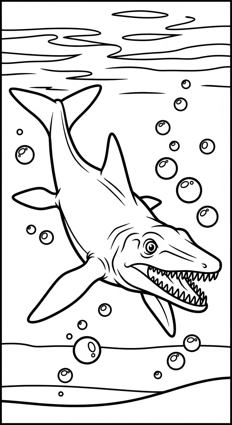 tải file tranh tô màu Tranh Tô Màu Mosasaurus