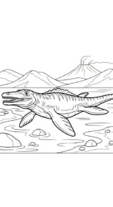 in tranh tô màu Tranh Tô Màu Mosasaurus