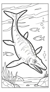 tranh tô màu Tranh Tô Màu Mosasaurus cho bé 8 tuổi