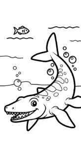 tranh tô màu Tranh Tô Màu Mosasaurus cho bé 7-8 tuổi