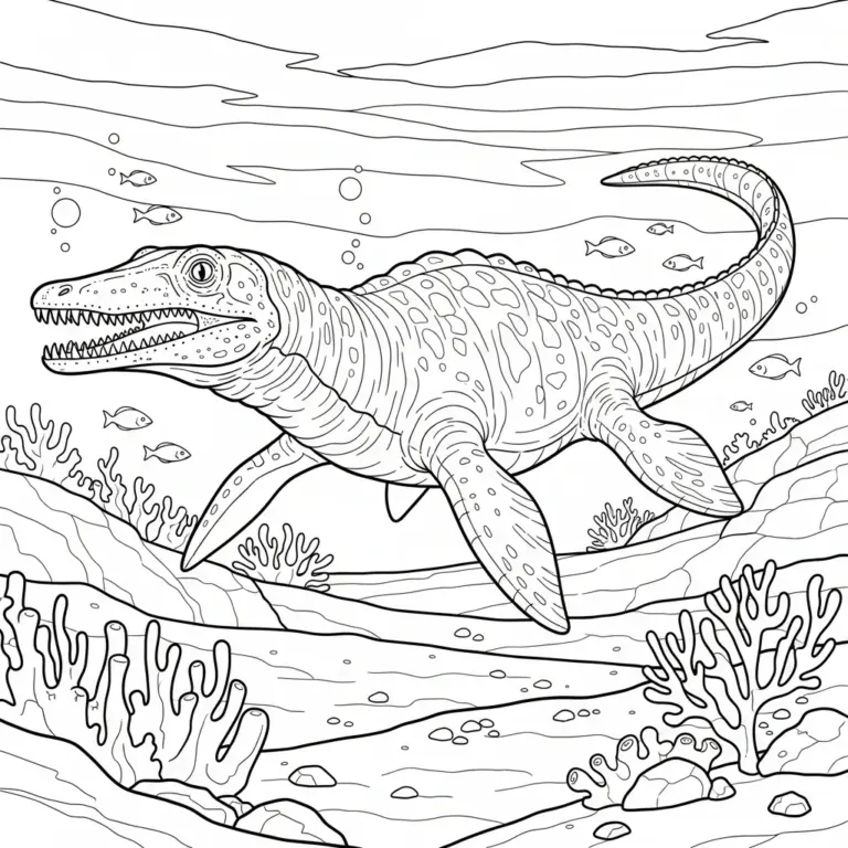 Tranh tô màu Mosasaurus