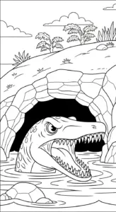 tranh tô màu Tranh Tô Màu Mosasaurus miễn phí