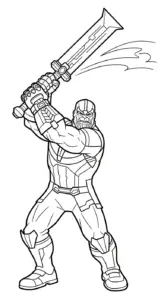 in tranh tô màu Thanos khổ A4