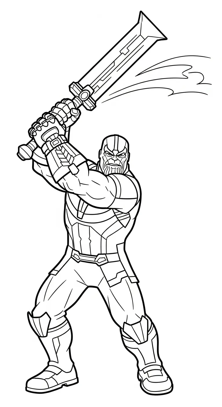 in tranh tô màu Thanos khổ A4 2