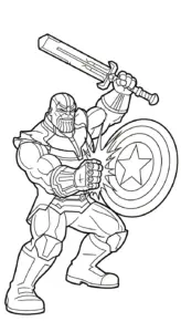 in tranh tô màu Thanos khổ A4