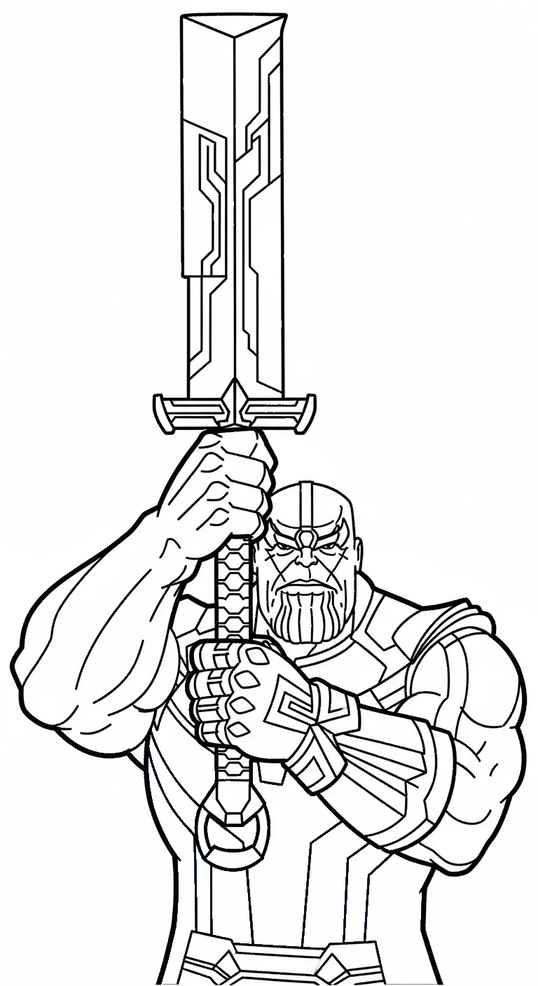 in tranh tô màu Thanos khổ A4 1
