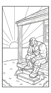 file hình tô màu Thanos cho bé 4-5 tuổi