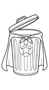tải file hình tô màu Thùng Rác