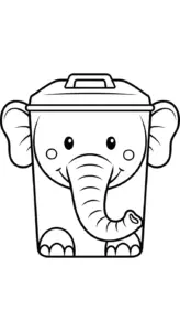 file hình tô màu Thùng Rác cho bé in