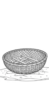 in hình Thuyền Thúng cho bé tập tô