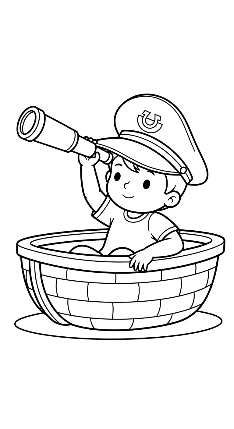 in hình Thuyền Thúng cho bé tập tô 1