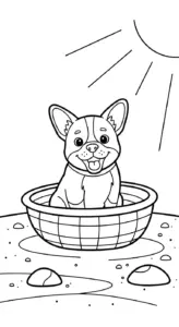 mẫu hình tô màu Thuyền Thúng cho bé