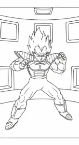 tranh tô màu Vegeta cho bé 3 tuổi miễn phí