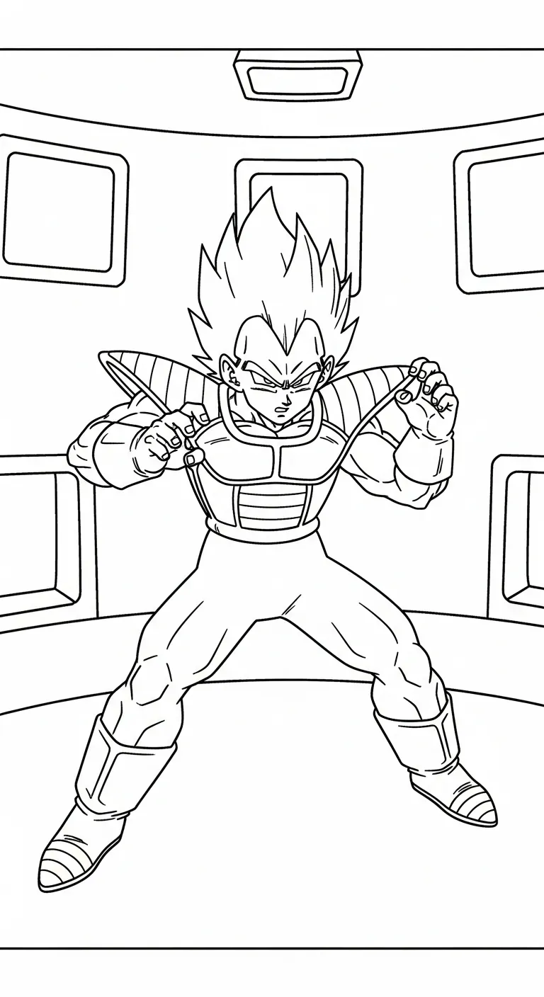 tranh tô màu Vegeta cho bé 3 tuổi miễn phí