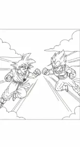 in tranh tô màu Vegeta cho bé
