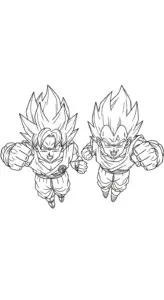 in hình tô màu Vegeta cho bé