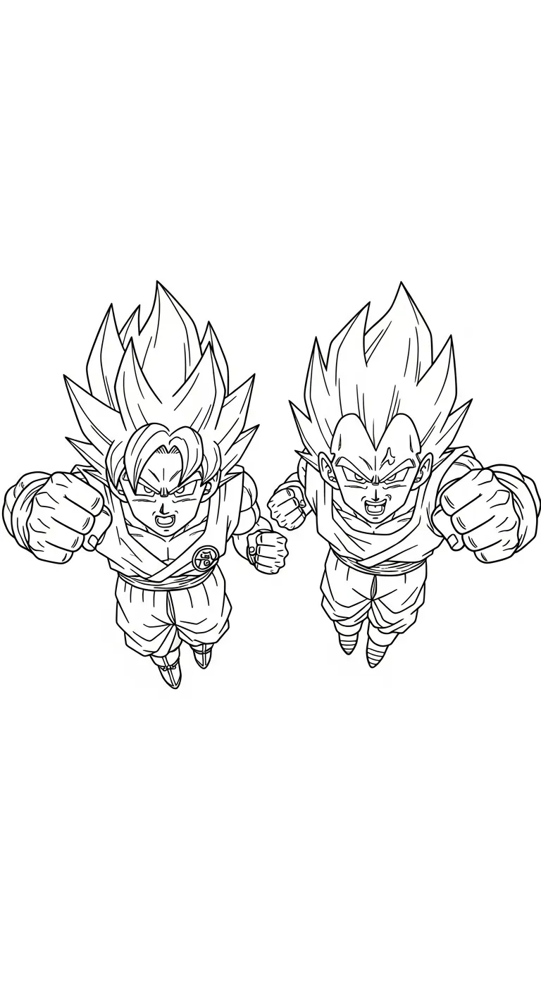 in hình tô màu Vegeta cho bé