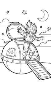 in hình tô màu Vegeta cho bé