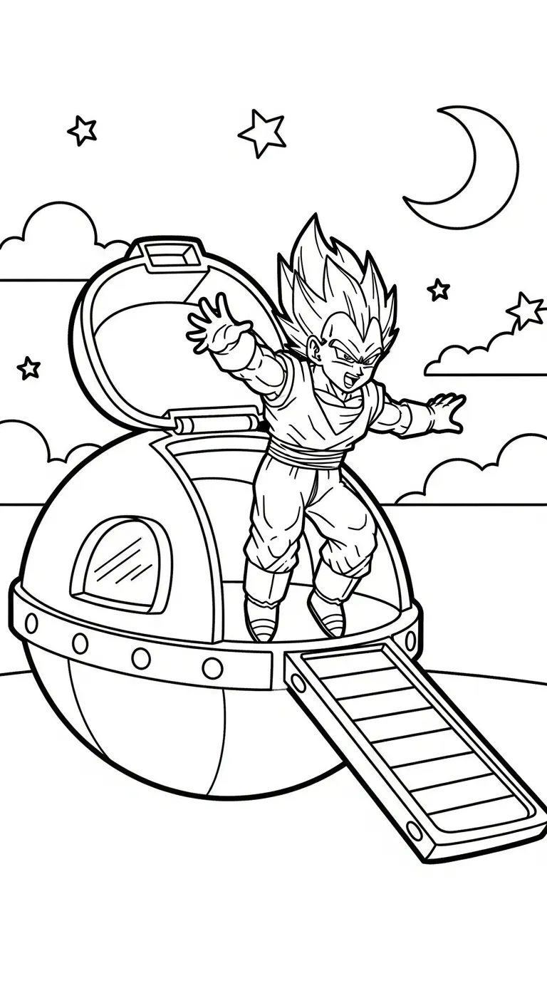 in hình tô màu Vegeta cho bé 1