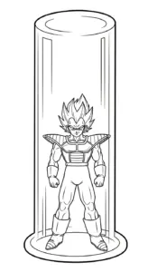 in hình tô màu Vegeta khổ A4