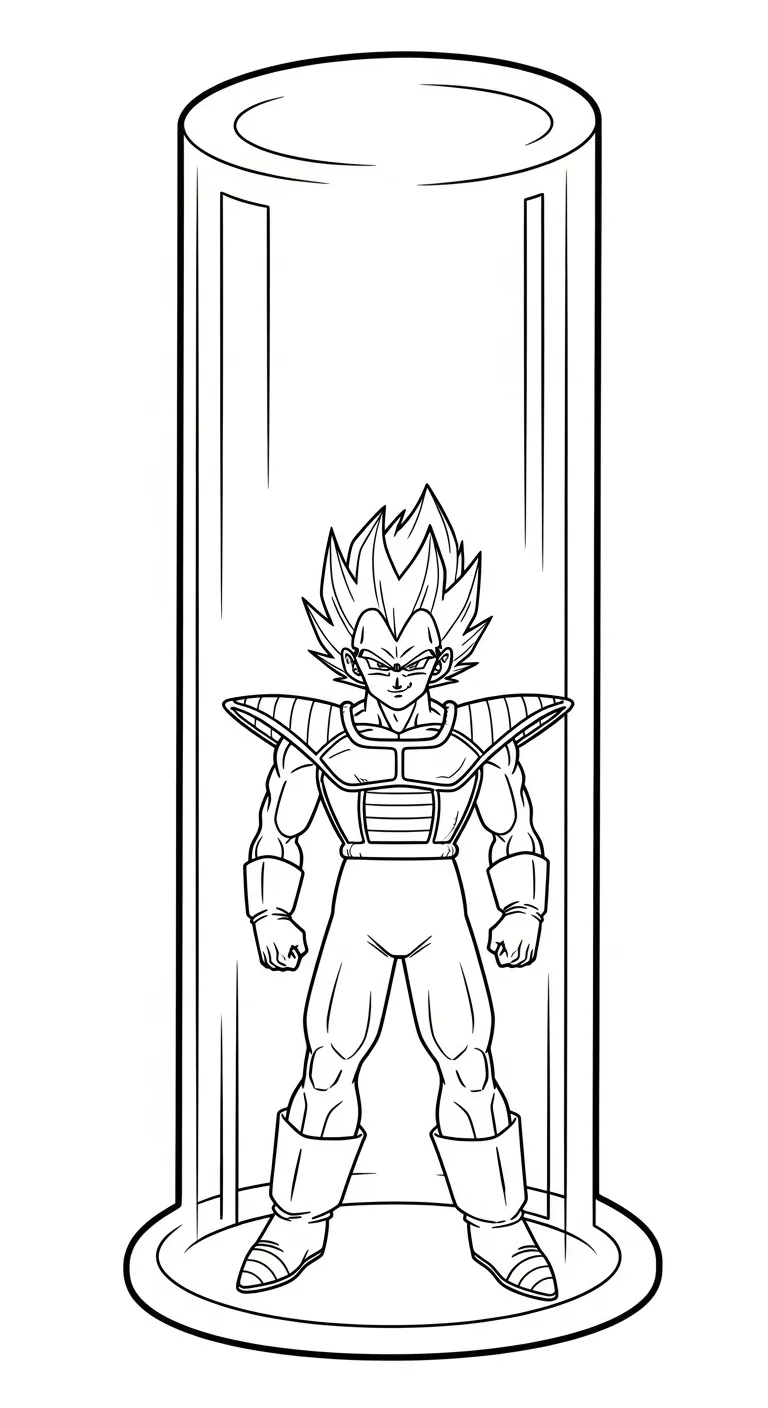 in hình tô màu Vegeta khổ A4