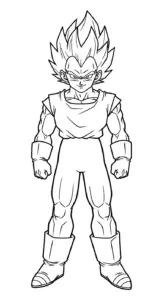 tranh tô màu Vegeta cho bé 4 tuổi miễn phí