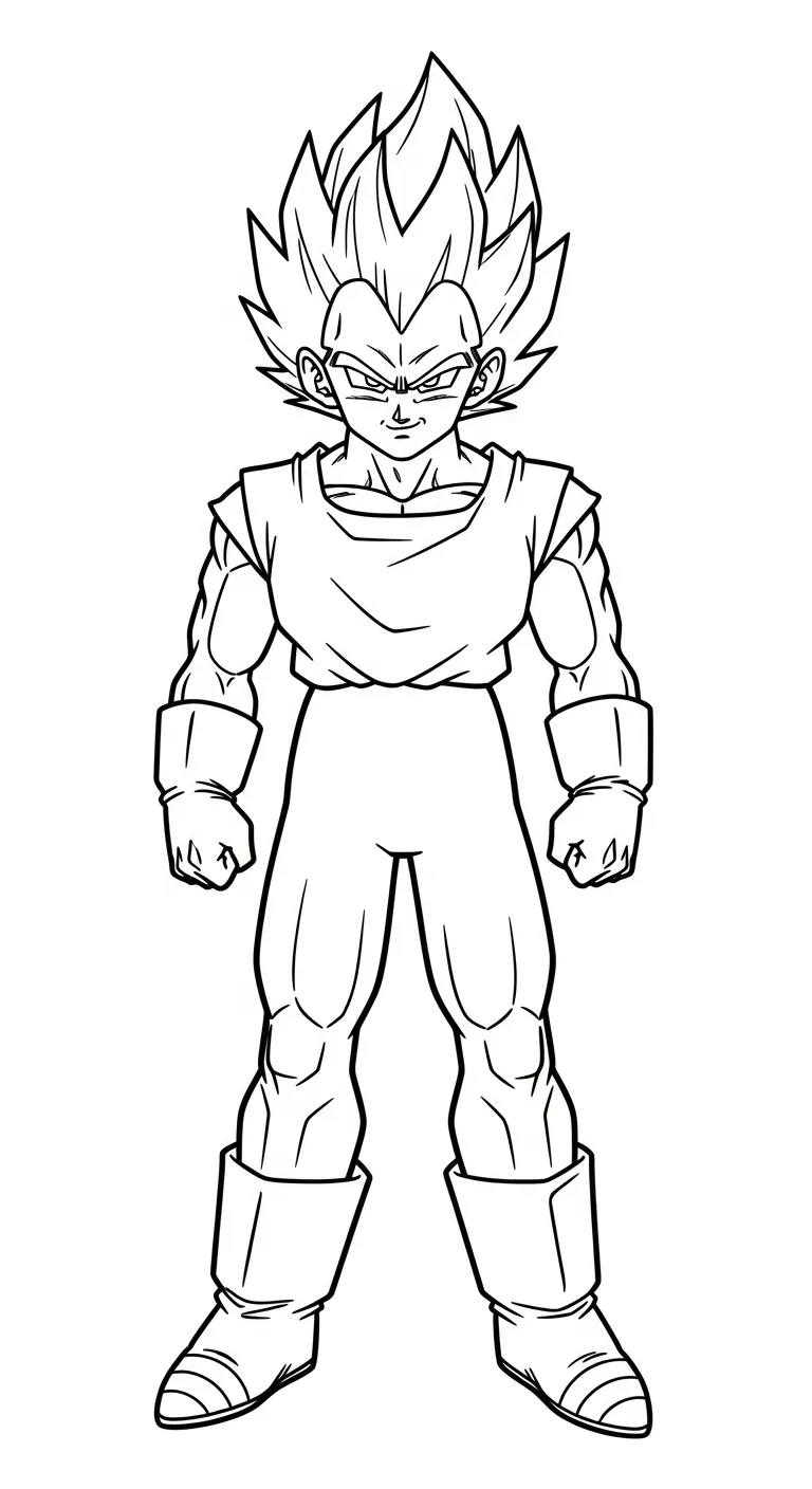 tranh tô màu Vegeta cho bé 4 tuổi miễn phí
