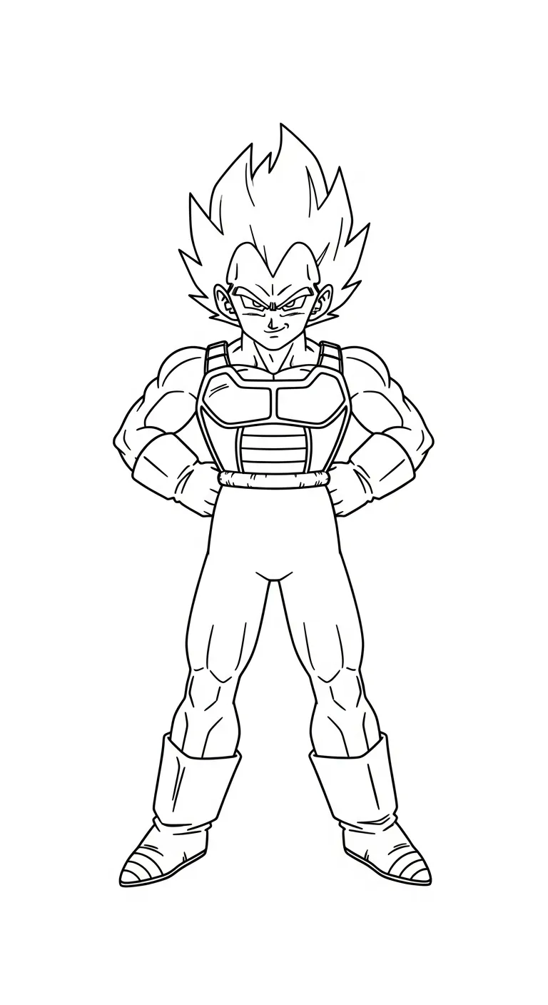 hình tô màu Vegeta cho bé 6 tuổi
