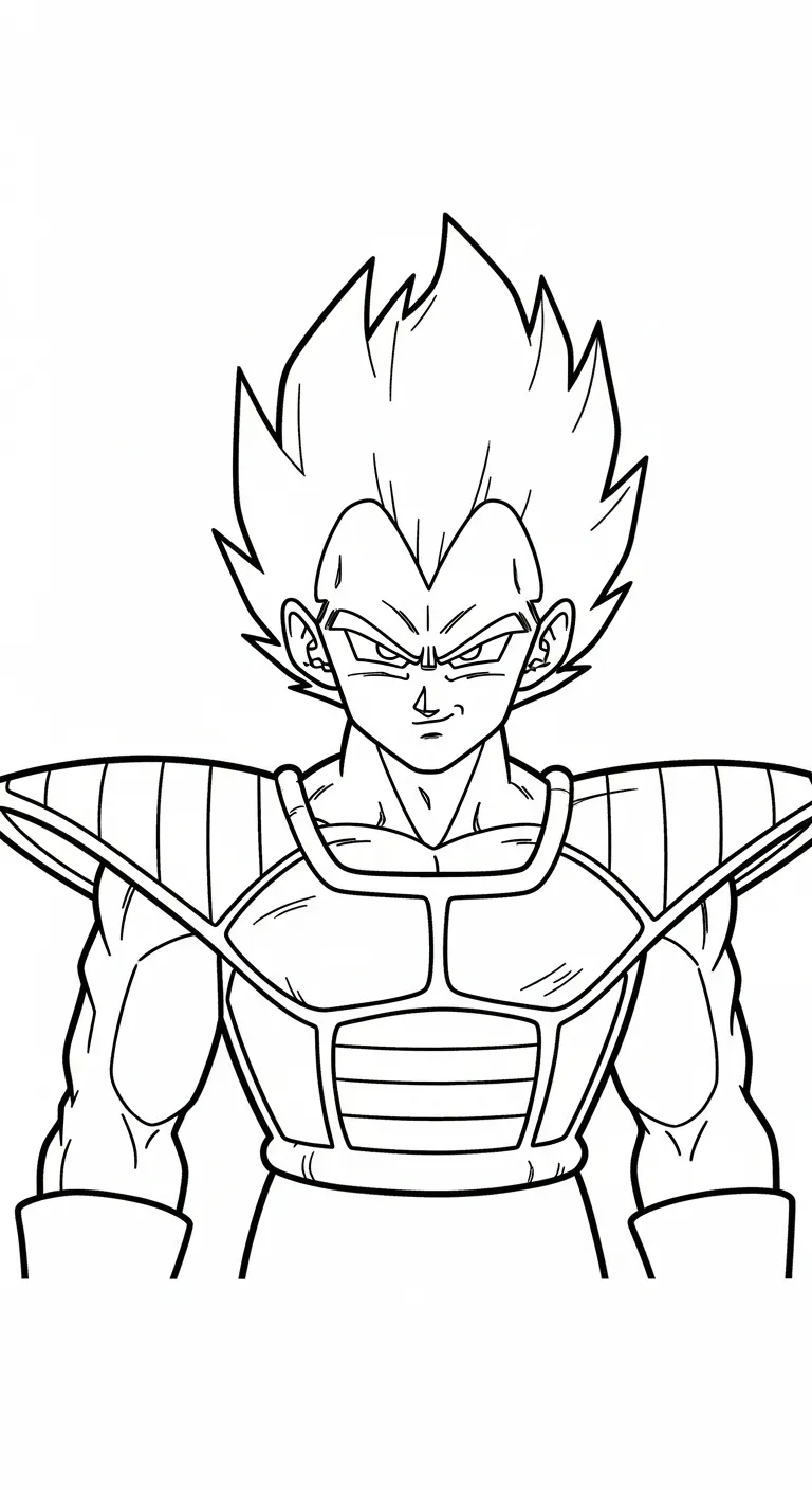 download tranh tô màu Vegeta cho bé