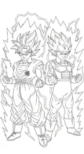 hình tô màu Vegeta cho bé 5 tuổi miễn phí