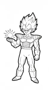 tranh tô màu Vegeta cho bé 7 tuổi miễn phí
